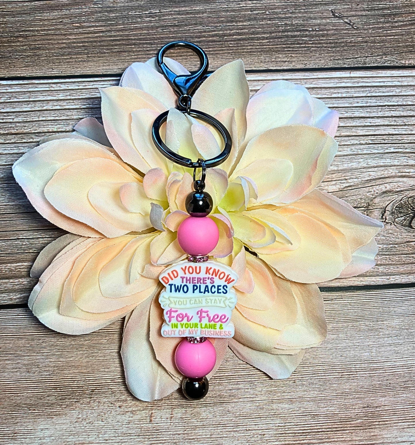 Two Places Beadable Keychain