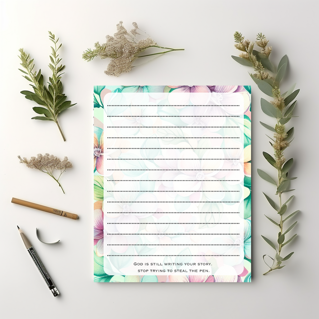 Pastel Florals Lined notepad 8.5" x 11"