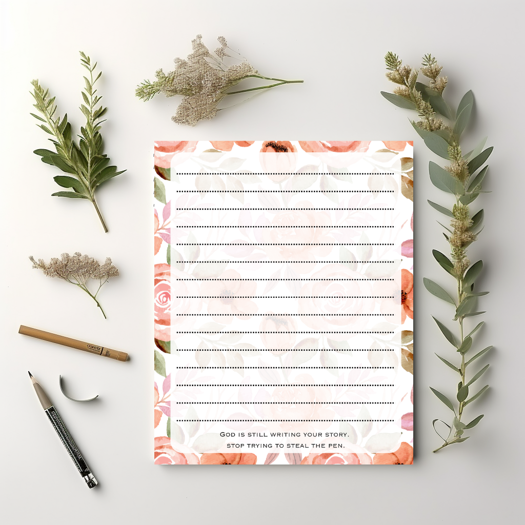 Coral Rose Lined notepad 8.5" x 11"