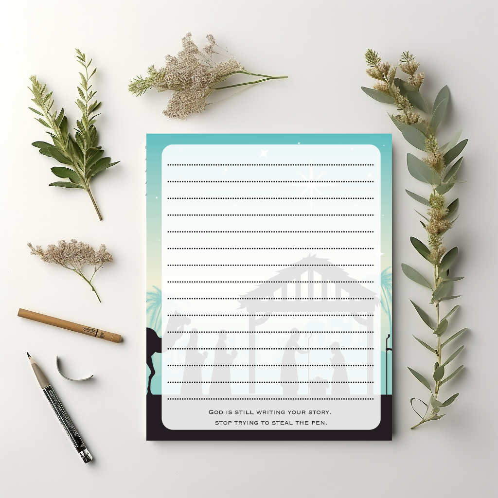 Nativity Scene Lined notepad 8.5" x 11"