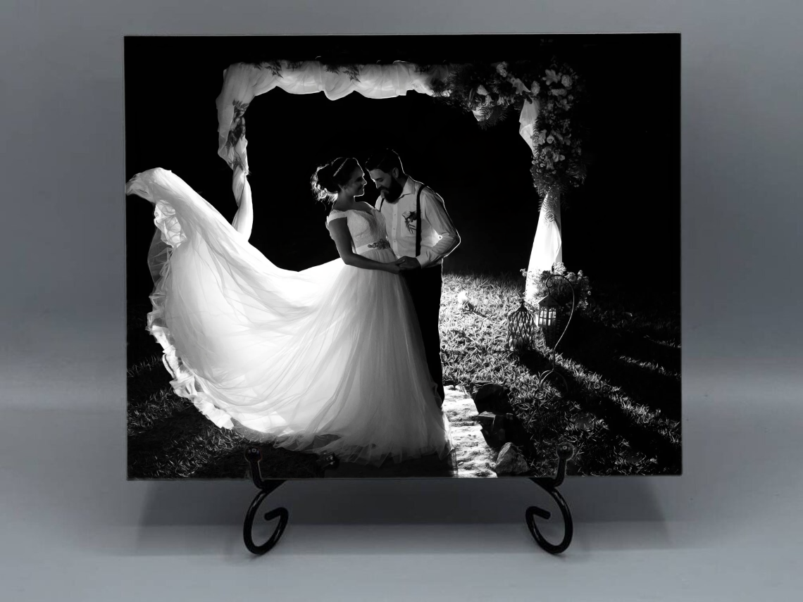 Personalized 8" x 12" Ceramic Photo Tile – Custom Printed Keepsake | Faith + Farmhouse Home Decor