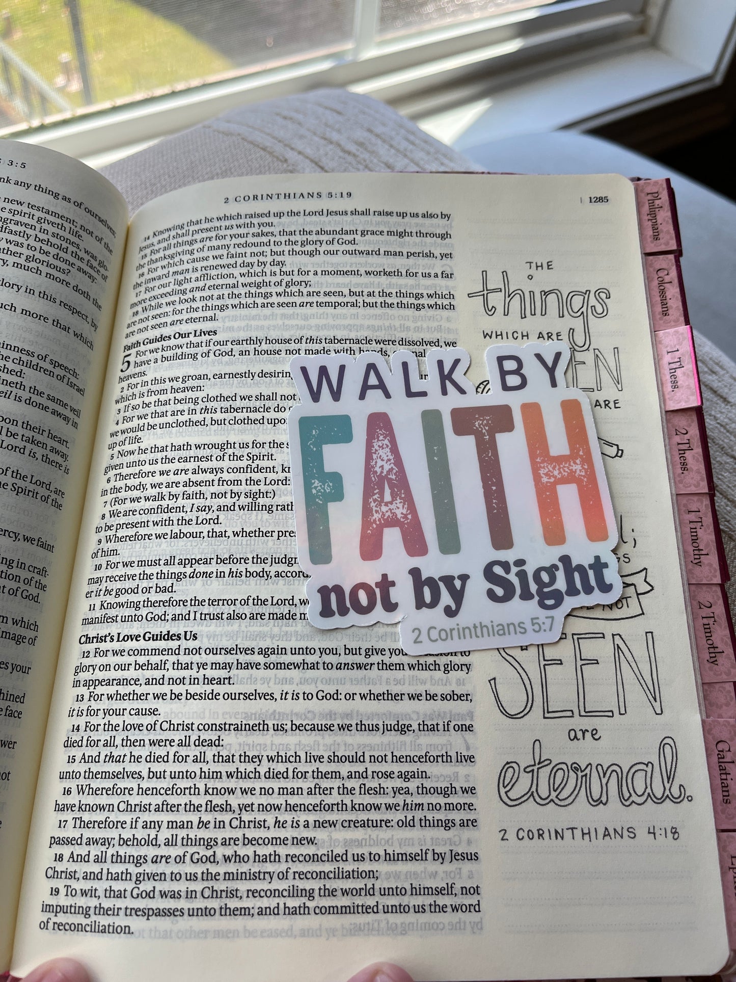 Walk by Faith Not Sight 3"x3" Vinyl Sticker