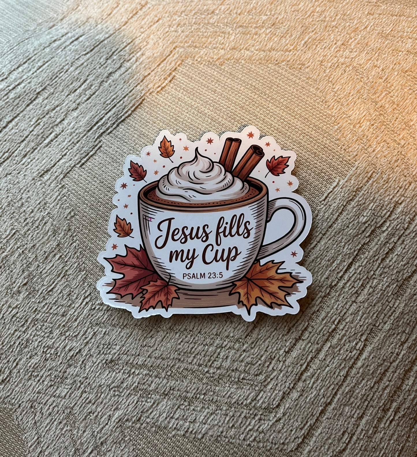 Jesus Fills my Cup Bible Verse Vinyl Sticker
