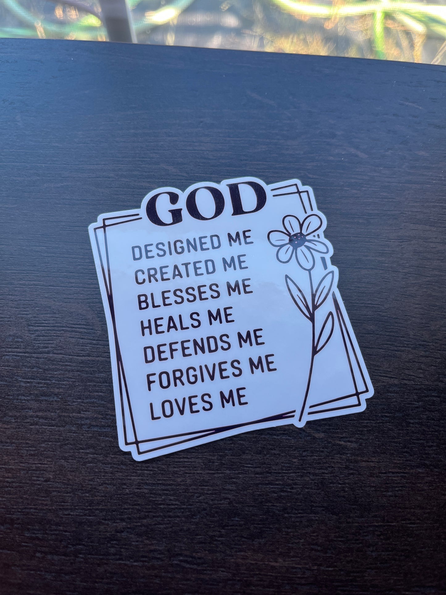 God Designed Me Vinyl Sticker, 3"x4"