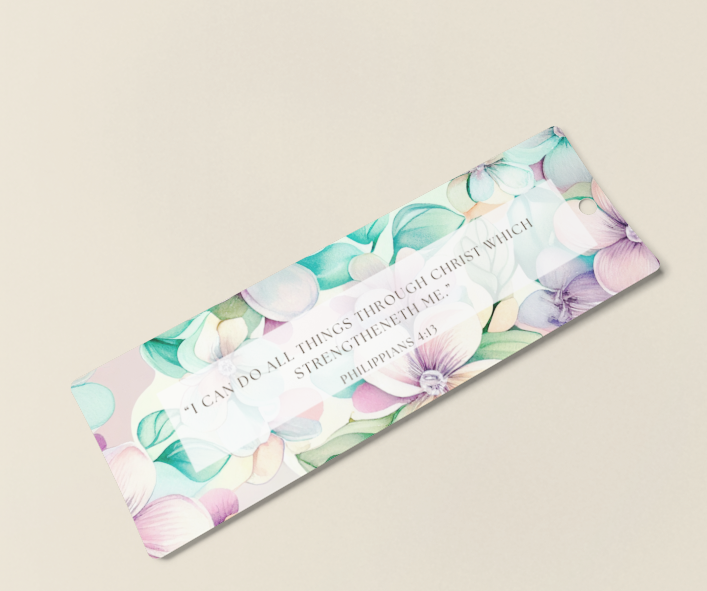 Pastel Florals Laminated Bible Verse Bookmark