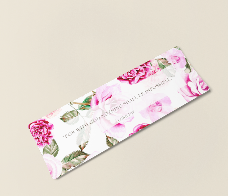 Pink Rose Laminated Bible Verse Bookmark