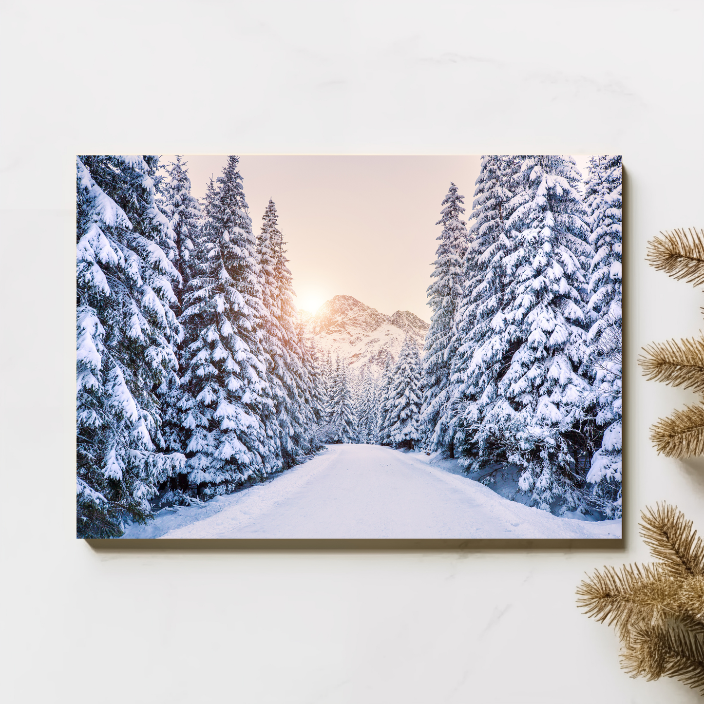 8" x 10" Winter Wonderland Forest Chromaluxe Metal Print — Premium Photo & Artwork Print | Includes Hanger