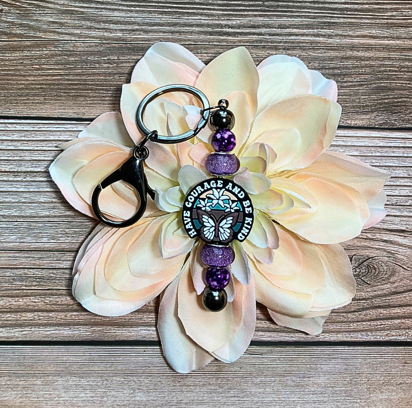 Have Courage Beadable Keychain