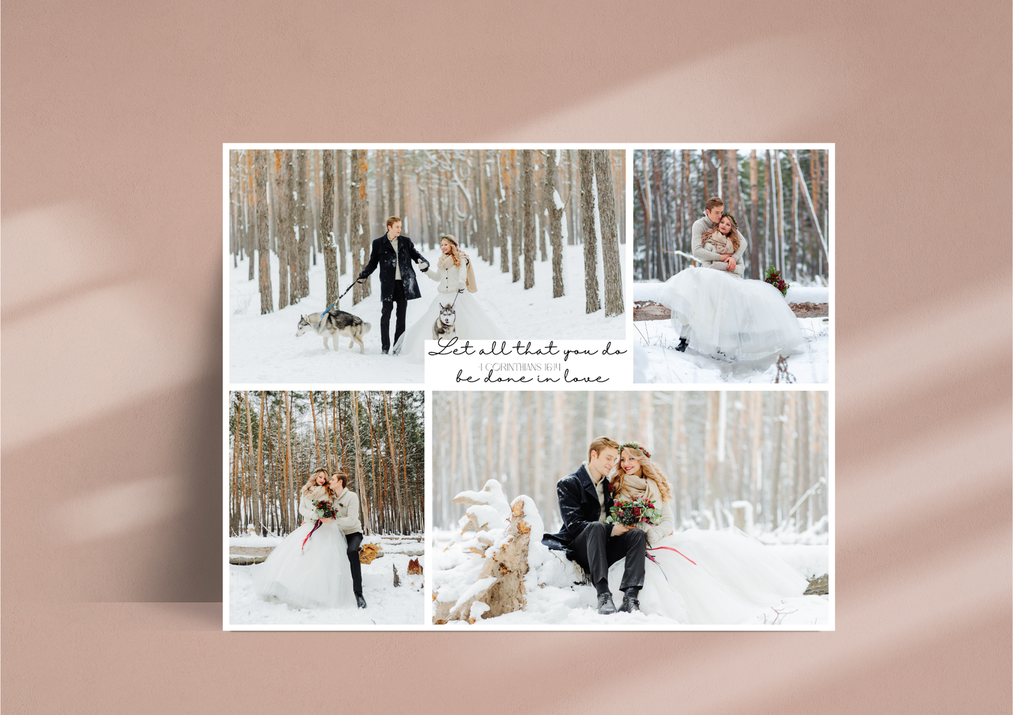 Personalized Scripture Chromaluxe Metal Wall Art | 8" x 12" Faith-Inspired Photo Collage | Custom Wedding, Family, Engagement or Pet Gift