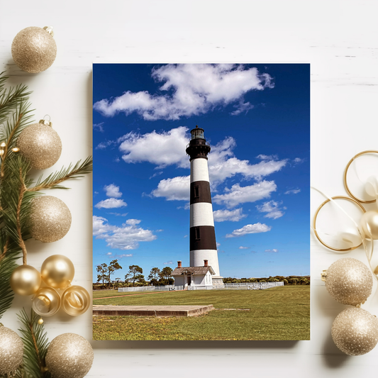8" × 10" Bodie Island Lighthouse Metal Print | Faith + Farmhouse Wall Art by Prickly Petal Boutique