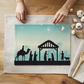 O Holy Night Nativity Scene Glass Cutting Board 8" x 11"