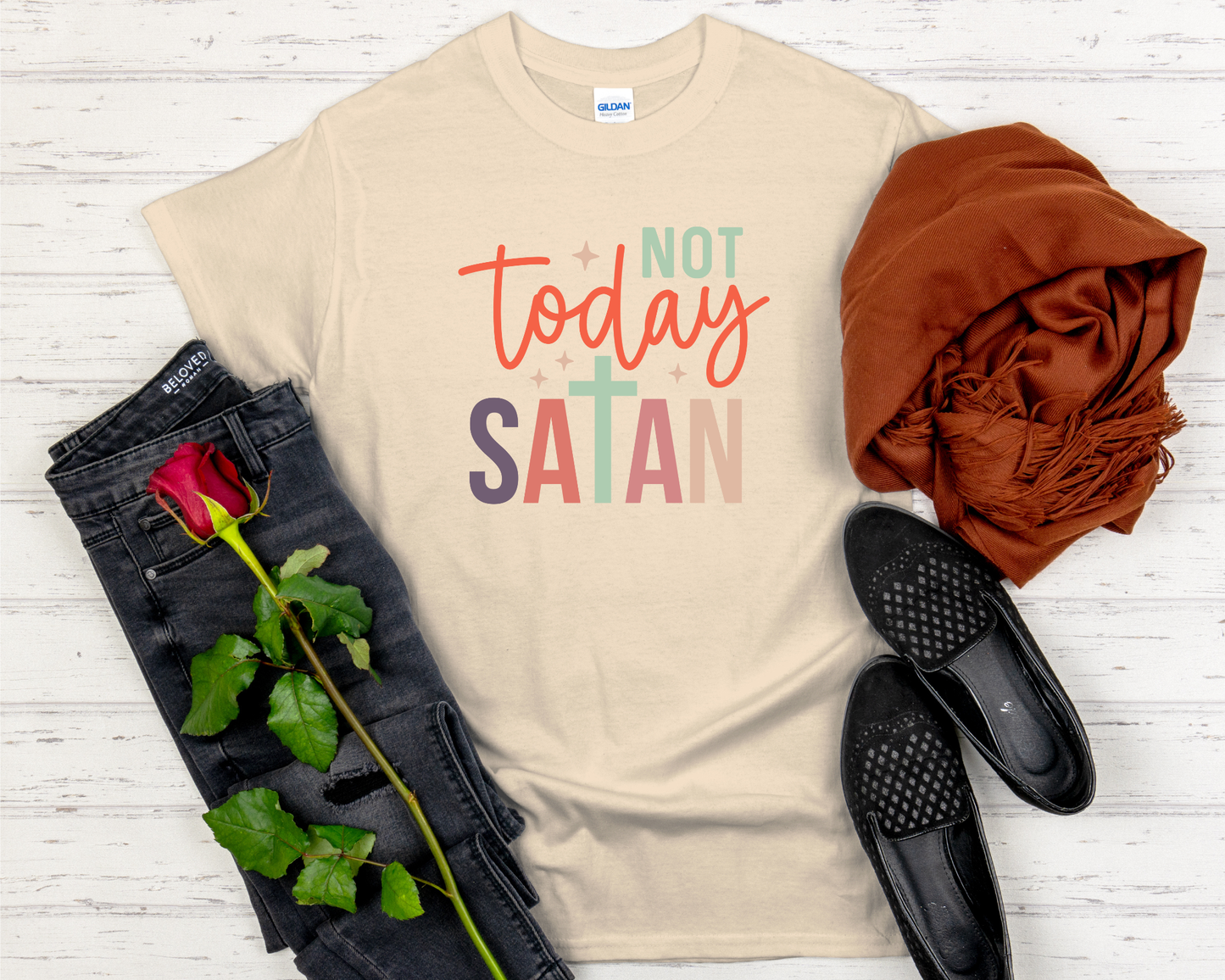 Not Today satan Signature Softstyle Short-Sleeve T-Shirt