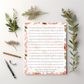 Coral Rose Lined notepad 8.5" x 11"