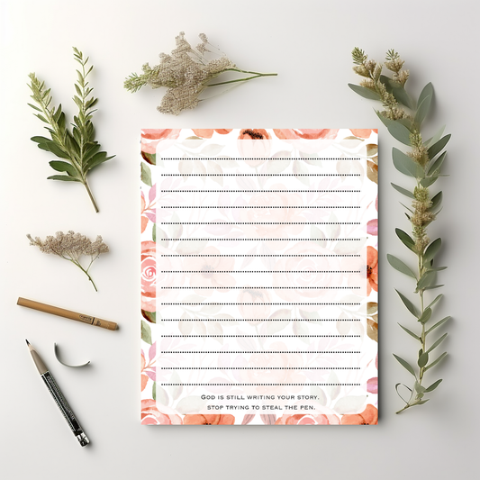 Coral Rose Lined notepad 8.5" x 11"