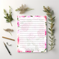 Pink Rose Lined Notepad 8.5" x 11"