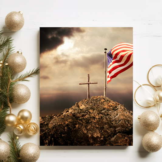 8" × 10" God + Country Metal Print | Faith + Farmhouse Wall Art by Prickly Petal Boutique