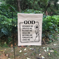 “God Designed Me, Created Me, Blesses Me” Burlap Garden Flag | 12” x 18” Christian Outdoor Farmhouse Decor