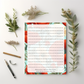 Red Floral Lined notepad 8.5" x 11"