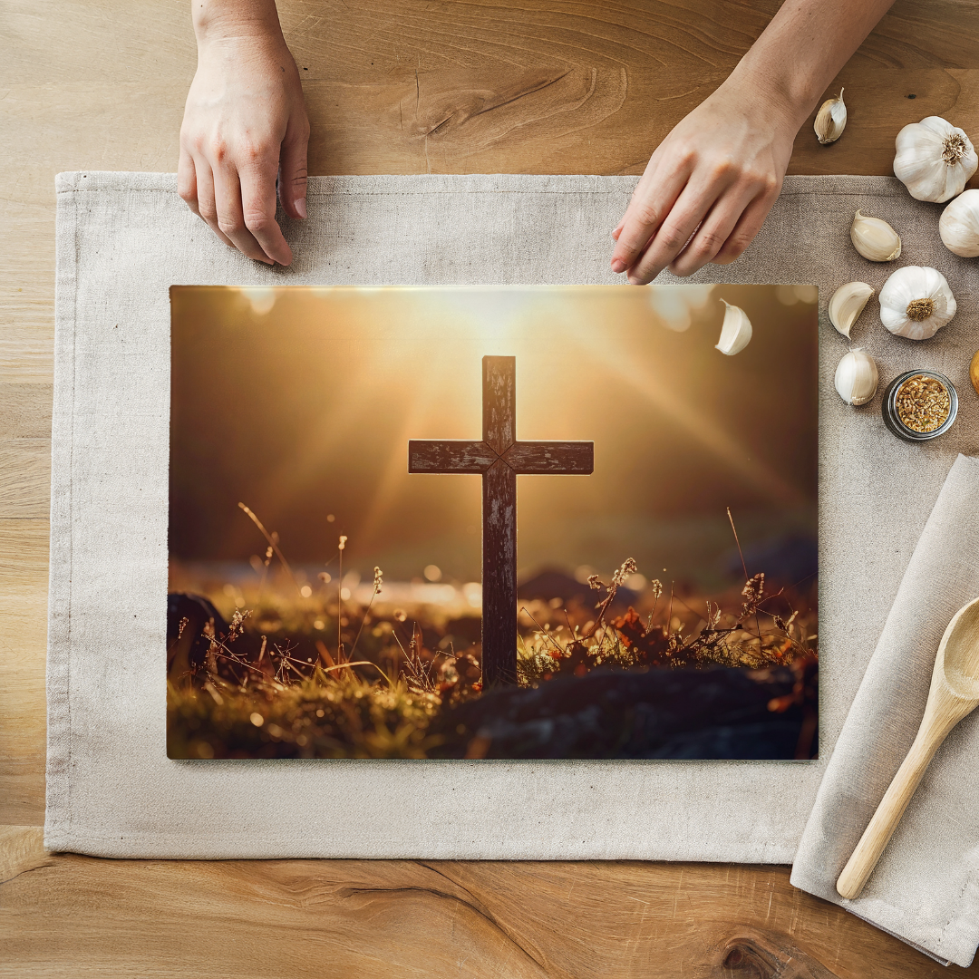 New Mercies Sunrise Glass Cutting Board 8" x 11"