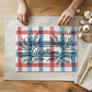 Personalized Gingham Pattern Glass Cutting Board 8" x 11"