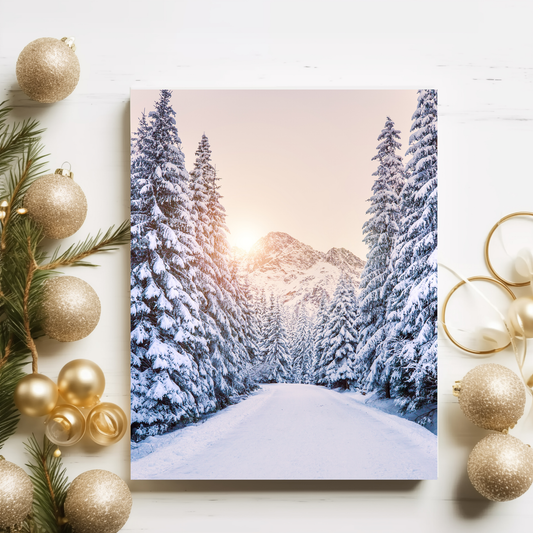 8" × 10" Winter Wonderland Forest Metal Print | Faith + Farmhouse Wall Art by Prickly Petal Boutique