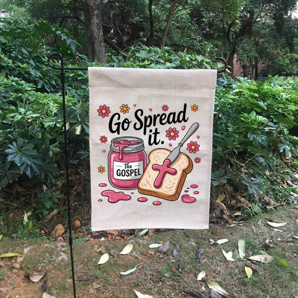 Go Spread It – The Gospel Burlap Garden Flag | 12” x 18” Faith-Based Outdoor Decor