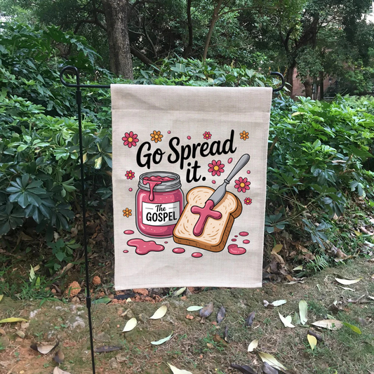 Go Spread It – The Gospel Burlap Garden Flag | 12” x 18” Faith-Based Outdoor Decor