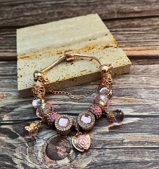Blush & Bloom Charm Bracelet