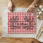Personalized Gingham Pattern Glass Cutting Board 8" x 11"