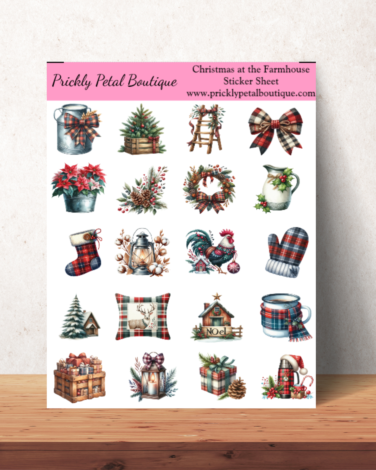 Christmas at the Farmhouse Sticker Sheet 8" x 10"