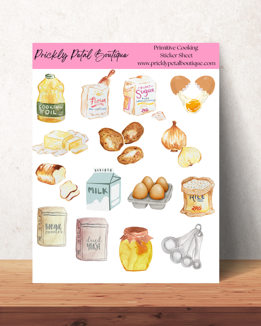 Primitive Cooking Sticker Sheet 8" x 10"