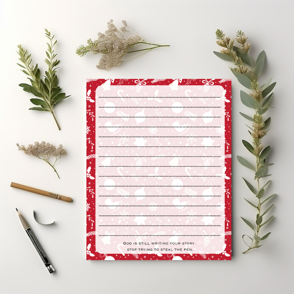 Christmas Ornament Lined notepad 8.5" x 11"