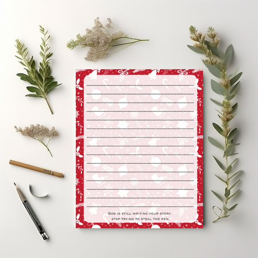 Christmas Ornament Lined notepad 8.5" x 11"