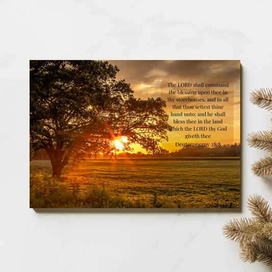 8" x 10" Deuteronomy 28:8 Bible Verse Smoky Mountains Chromaluxe Metal Print — Premium Photo & Artwork Print | Includes Hanger