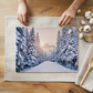 Winter Wonderland Forest Glass Cutting Board 8" x 11"