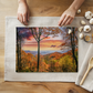 Smoky Mountains in the Fall Glass Cutting Board 8" x 11"