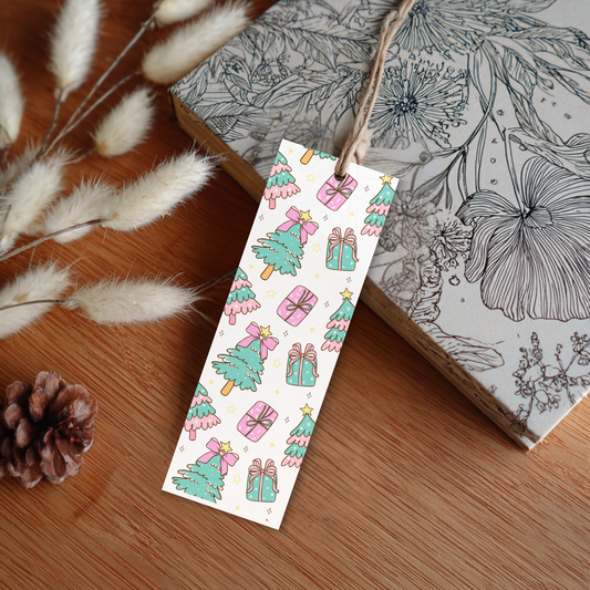 Pastel Cutie Christmas Tree Laminated Bookmark