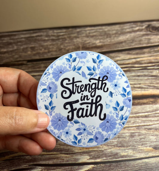 Strength in faith vinyl sticker