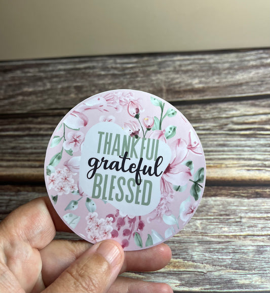 Grateful vinyl sticker, 3”x3”