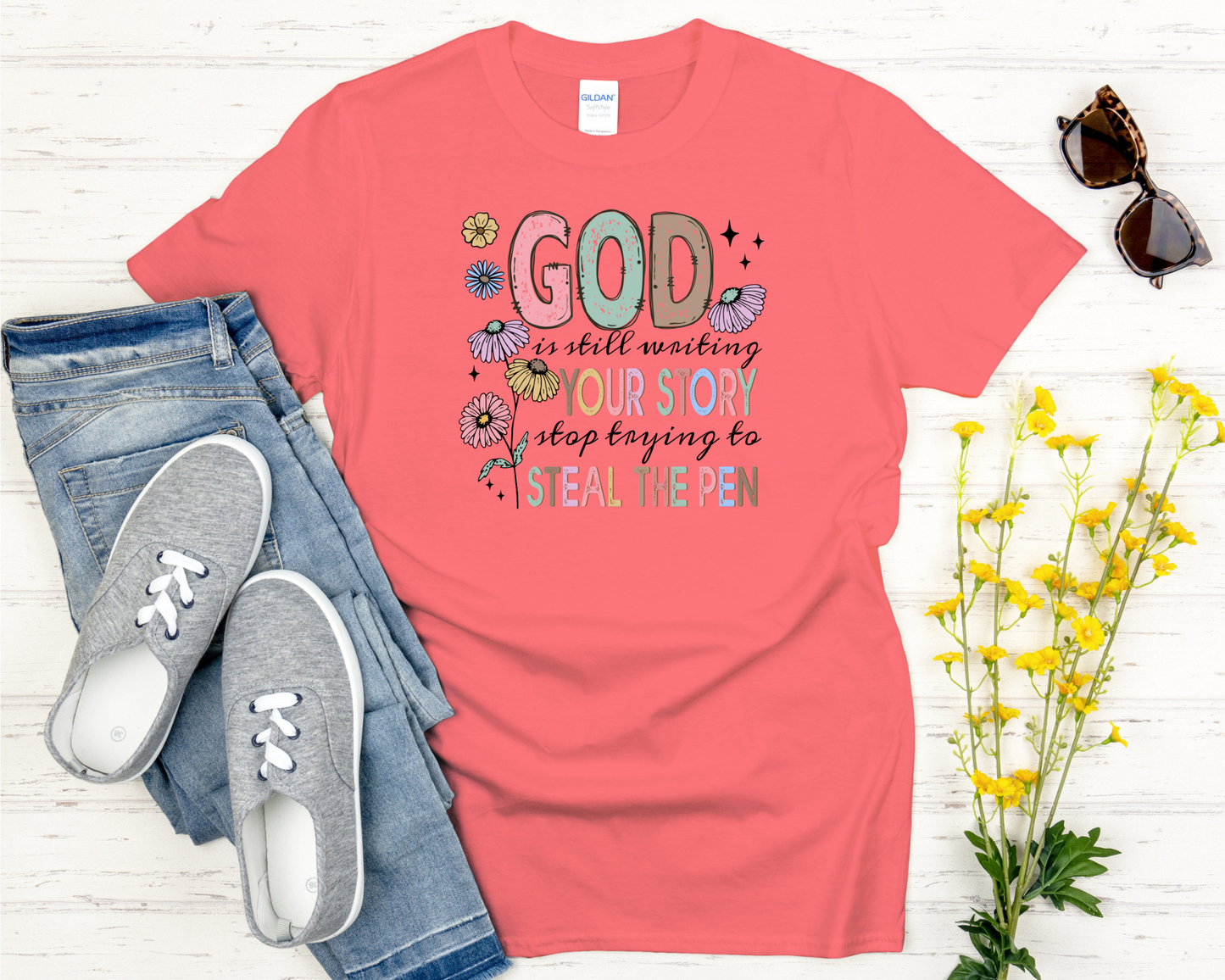 God is Still Writing your Story Signature Softstyle Short-Sleeve T-Shirt