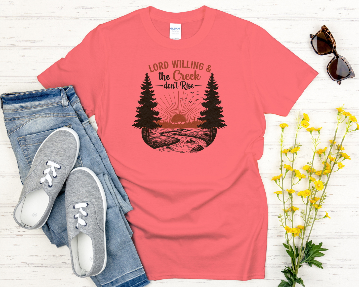 Lord Willing and the Creek Don't Rise Signature Softstyle Short-Sleeve T-Shirt