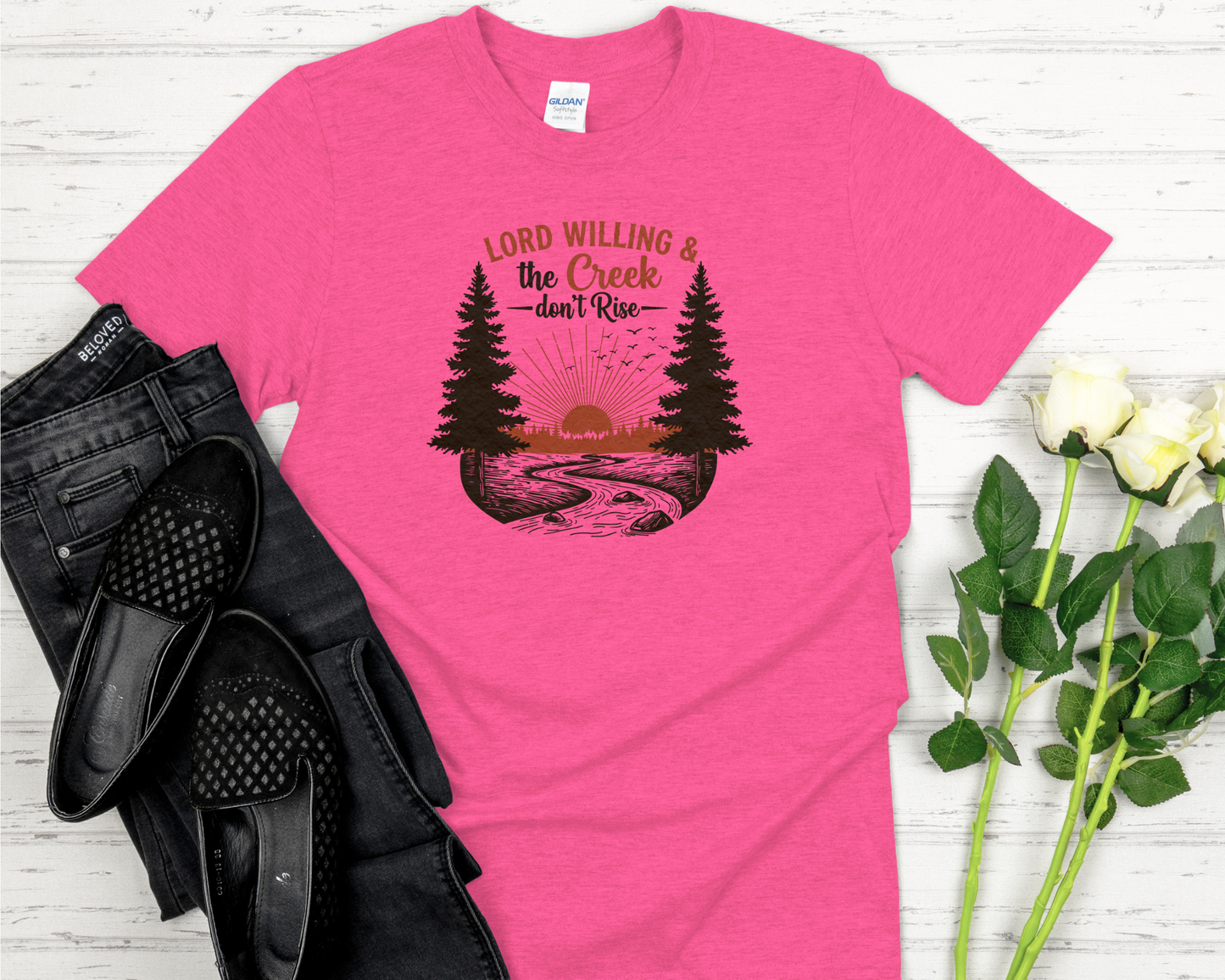 Lord Willing and the Creek Don't Rise Signature Softstyle Short-Sleeve T-Shirt