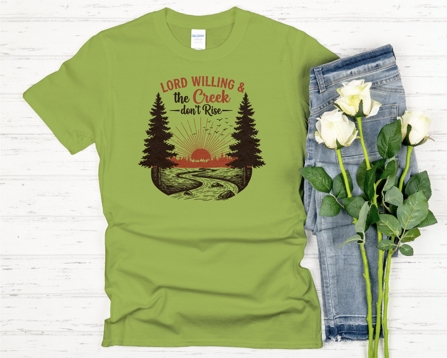 Lord Willing and the Creek Don't Rise Signature Softstyle Short-Sleeve T-Shirt