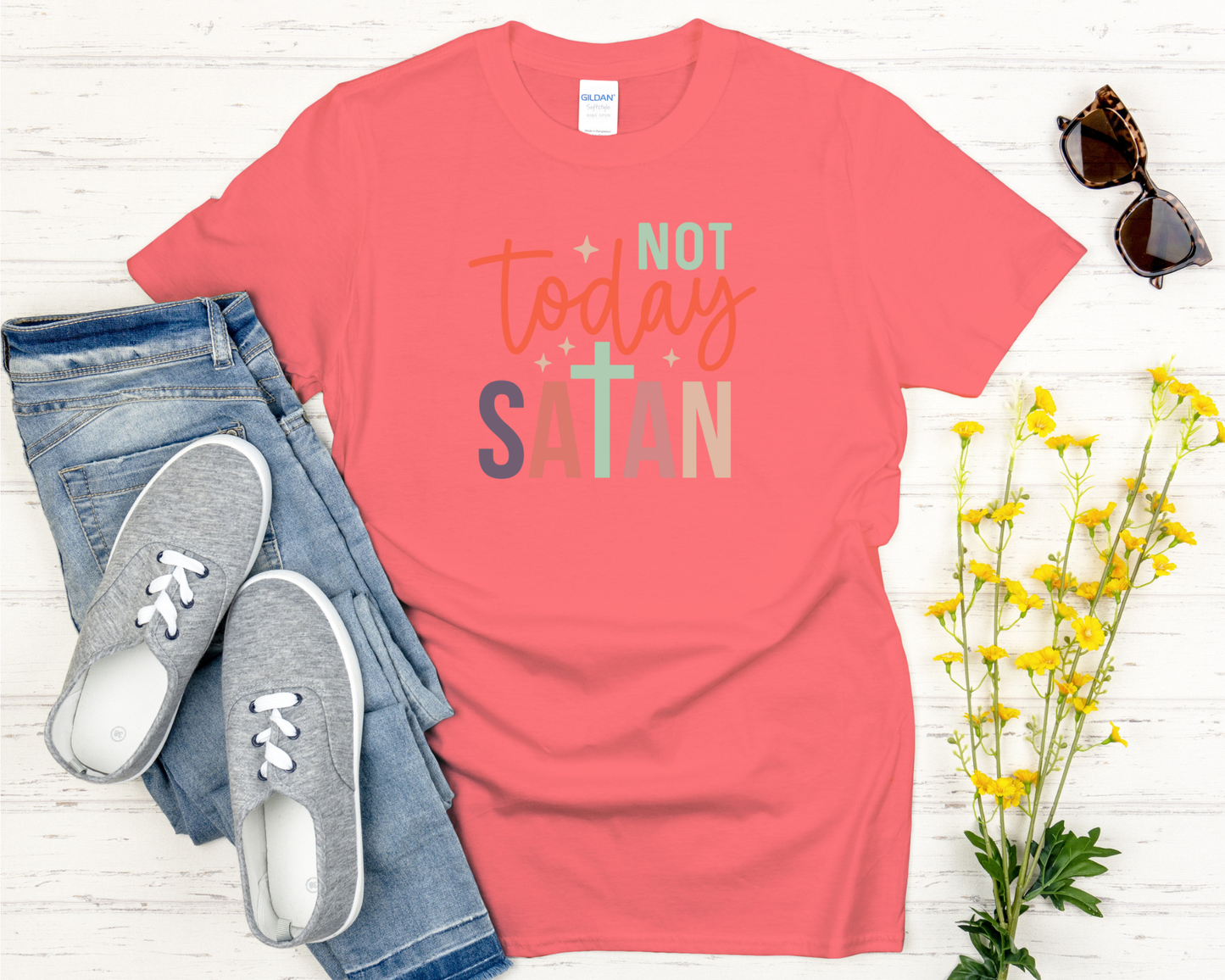 Not Today satan Signature Softstyle Short-Sleeve T-Shirt