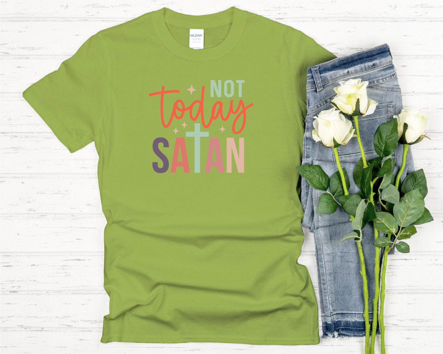 Not Today satan Signature Softstyle Short-Sleeve T-Shirt