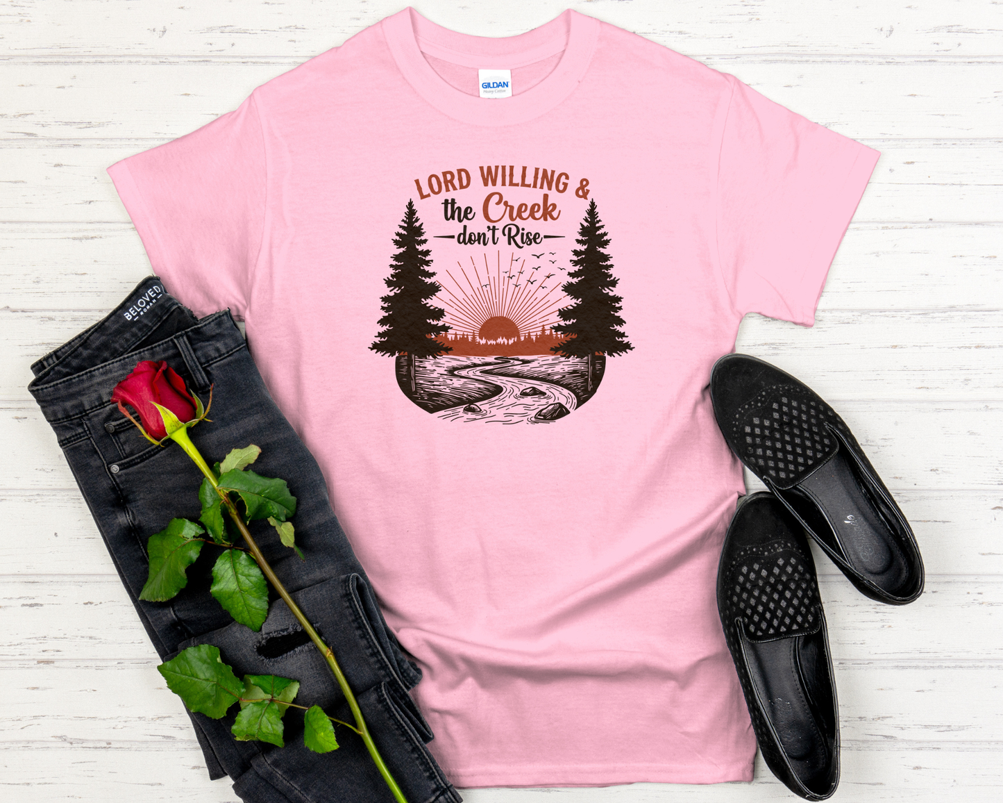 Lord Willing and the Creek Don't Rise Signature Softstyle Short-Sleeve T-Shirt