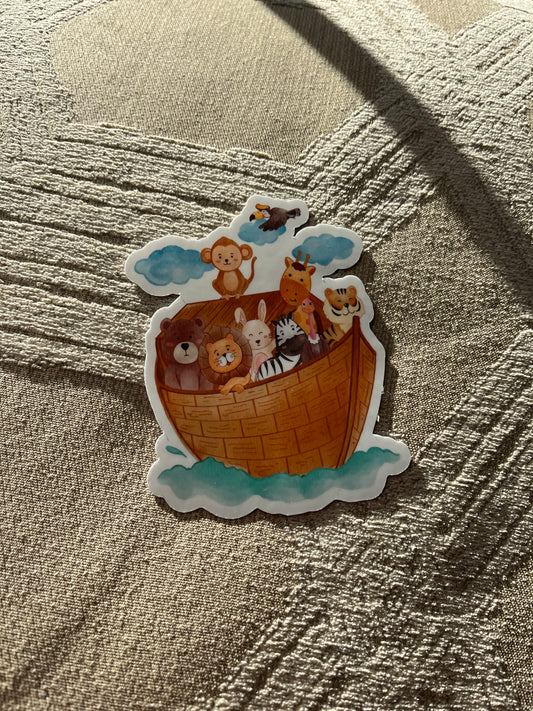 Noah's Ark Vinyl Sticker, 3"x4"