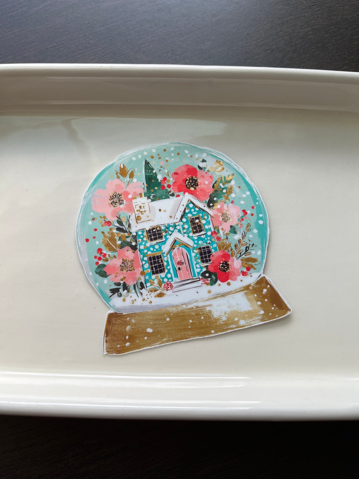 Preppy Snow Globe Vinyl Sticker, 3"x4"