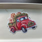 Vintage Christmas Truck Vinyl Sticker, 3"x4"