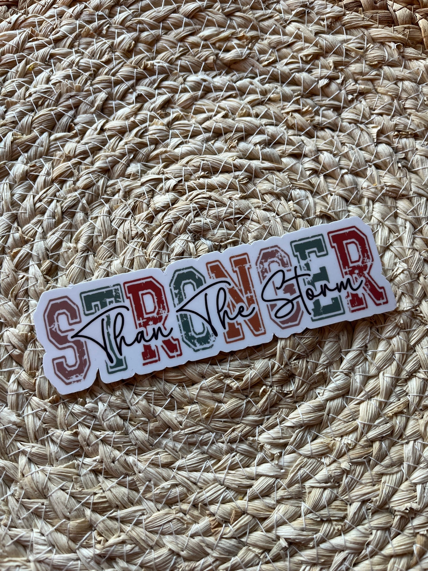 Stronger Than The Storm Vinyl Sticker Set, 3"x4"